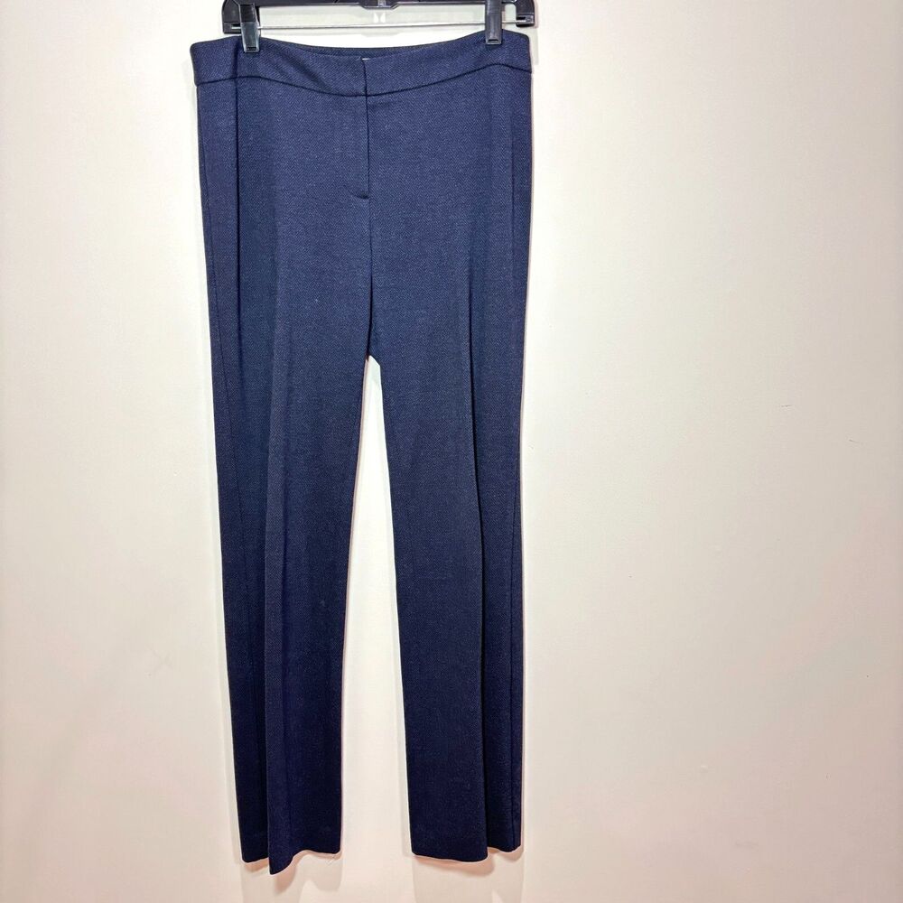 Talbots Navy Blue Herringbone Trouser Pants 4 Italy Knit Straight Corpcore